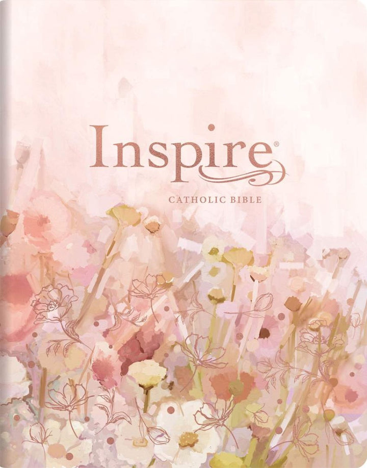 NLT Inspire Catholic Bible Large Print, Pink Fields - Re-vived