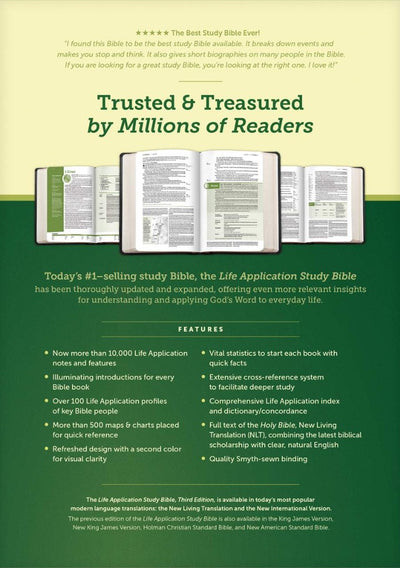 NLT Life Application Study Bible, Third Edition, Black