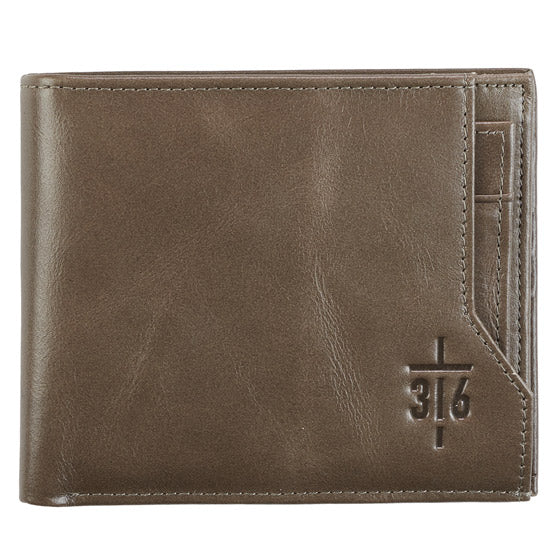 John 3:16 Brown Leather Wallet - Re-vived