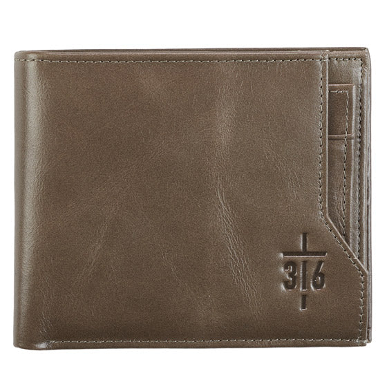 John 3:16 Brown Leather Wallet