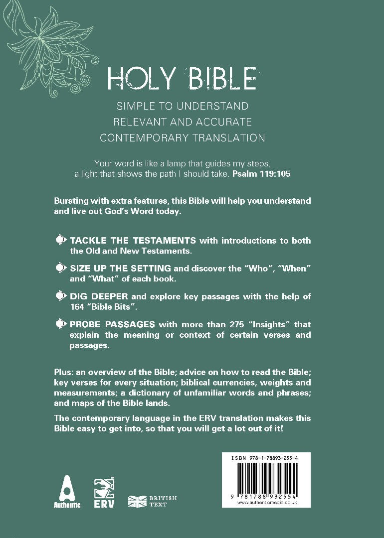 ERV Holy Bible, Floral, Anglicized - Re-vived