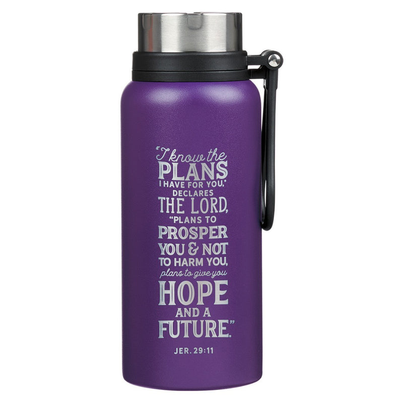I Know the Plans Purple Stainless Steel Water Bottle