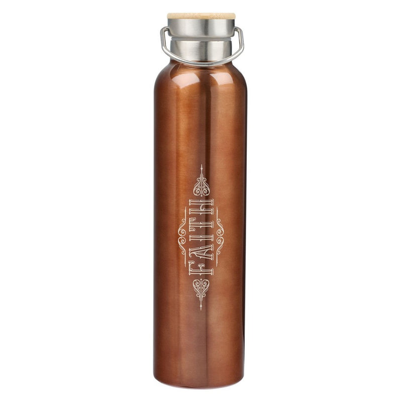 Faith Brushed Gold Stainless Steel Water Bottle