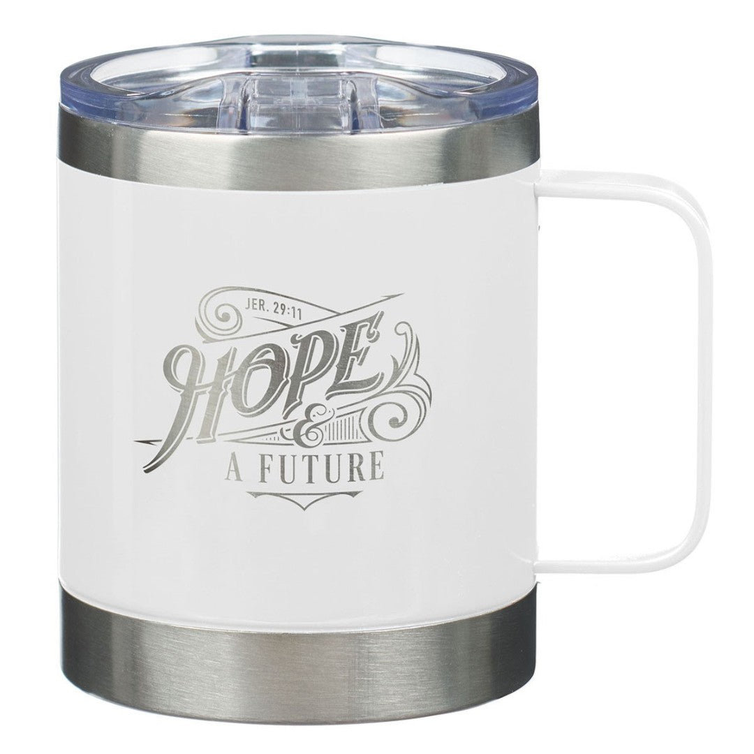 Hope and a Future White Camp Style Stainless Steel Mug - Re-vived