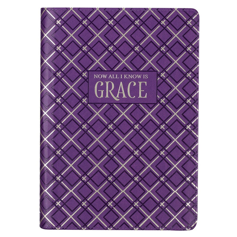 Grace Purple Faux Leather Classic Journal with Zip