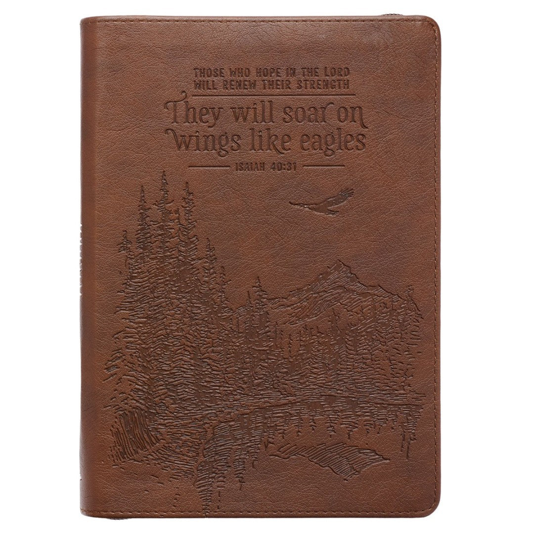 Soar Brown Faux Leather Classic Journal with Zip