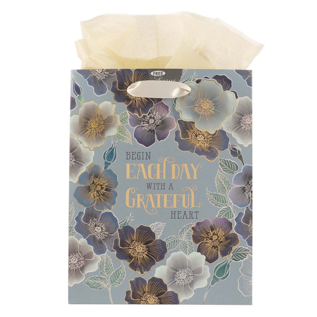 Begin Each Day with a Grateful Heart Medium Gift Bag - Re-vived