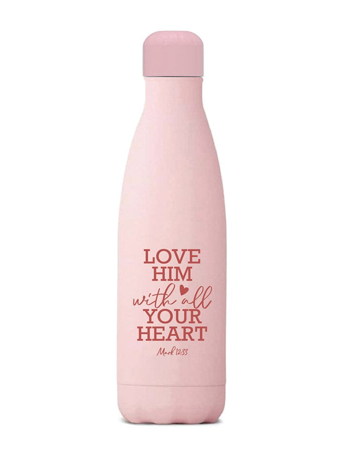 Love Him With All Your Heart Stainless Steel Water Bottle