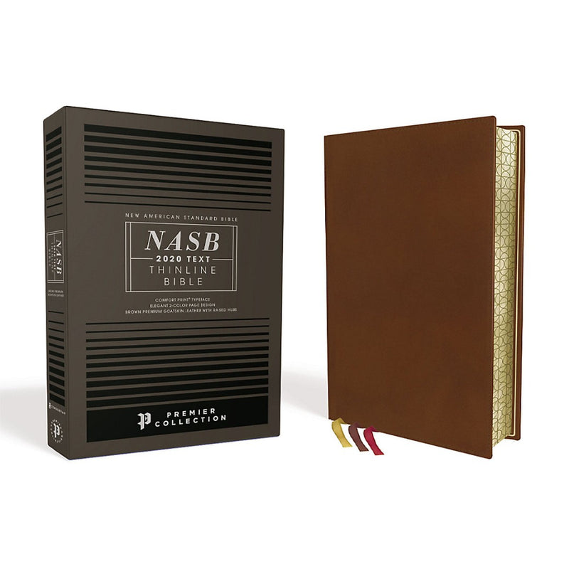NASB Thinline Bible, Premium Goatskin Leather, Brown