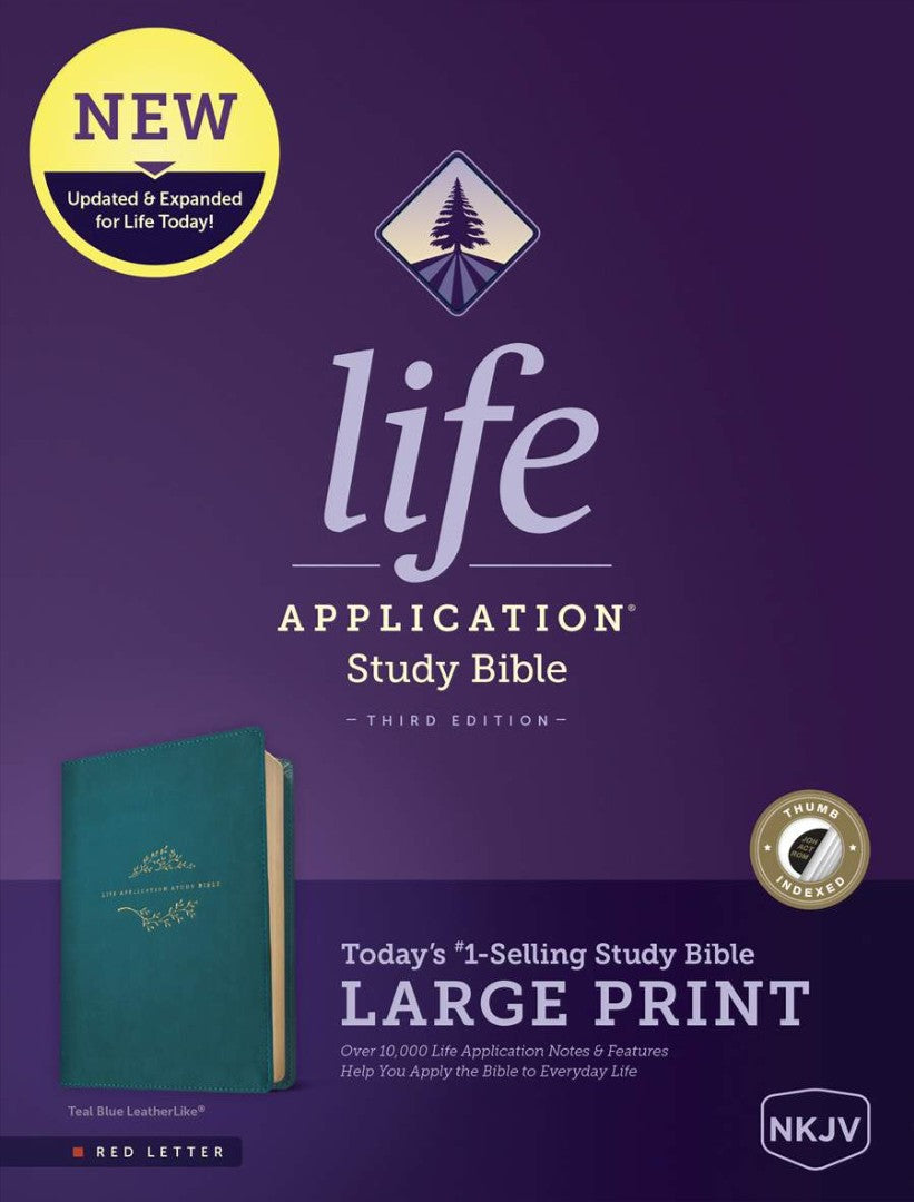 NKJV Life Application Study Bible Third Edition, Large Print - Re-vived
