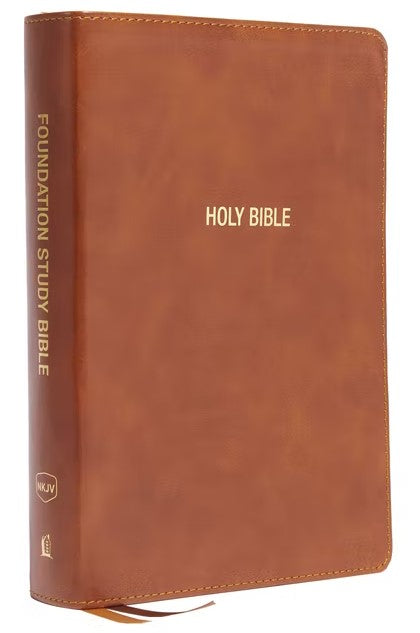NKJV Foundation Study Bible, Red Letter, Indexed, Brown - Re-vived