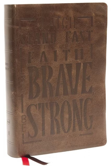 NKJV Giant Print Center-Column Reference Bible, Brown - Re-vived