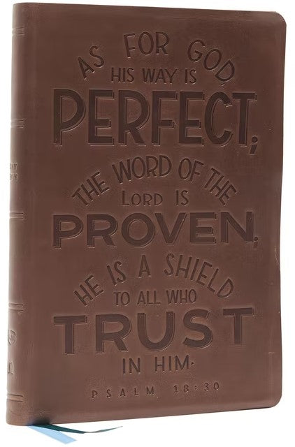 NKJV Thinline Bible, Brown, Red Letter - Re-vived