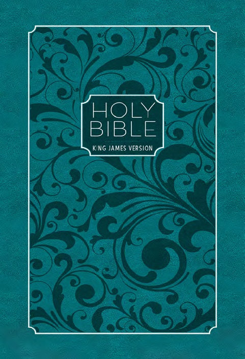 KJV Holy Bible, Zip Turquoise
