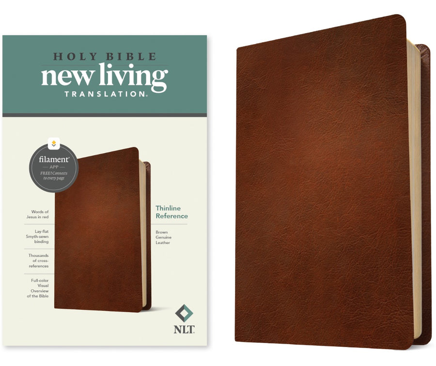 NLT Thinline Reference Bible, Filament Edition, Brown - Re-vived