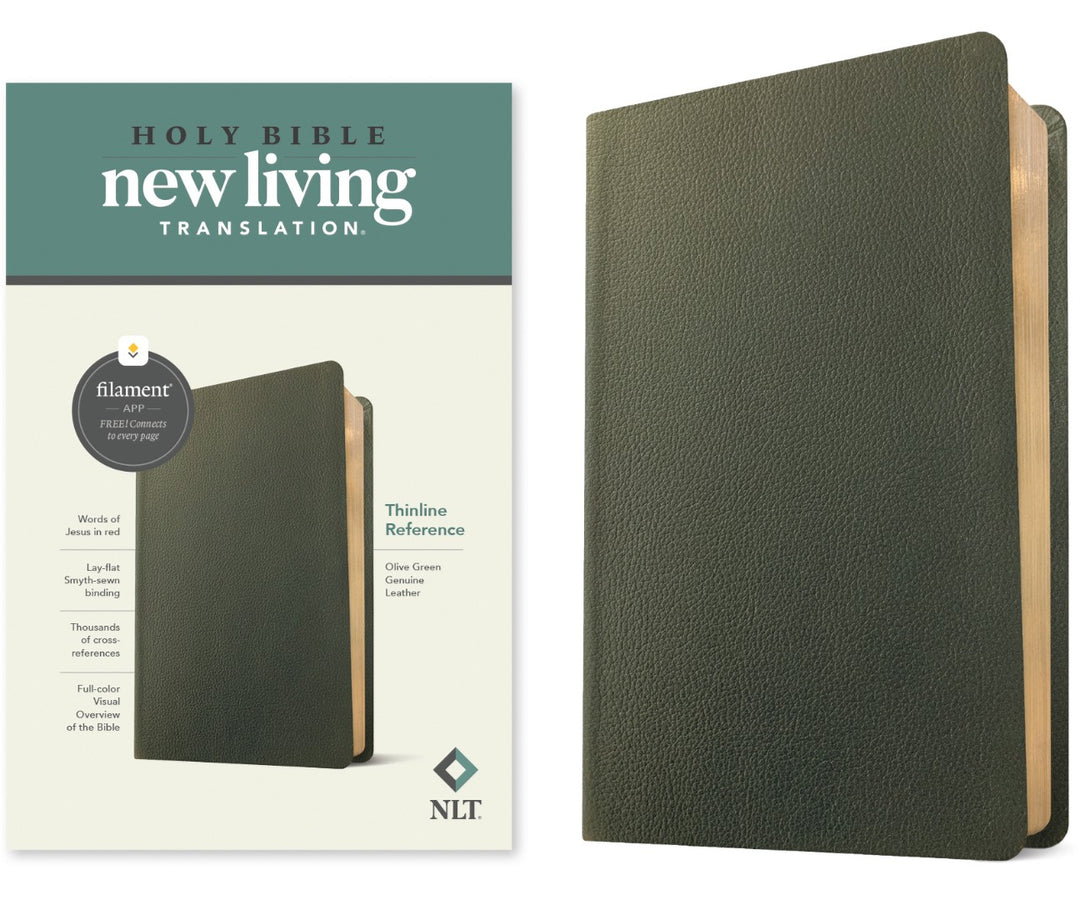 NLT Thinline Reference Bible, Filament Edition, Green - Re-vived