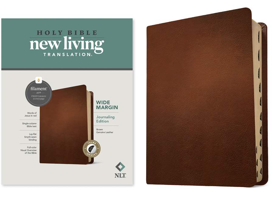 NLT Wide Margin Bible, Filament Enabled Edition, Brown - Re-vived