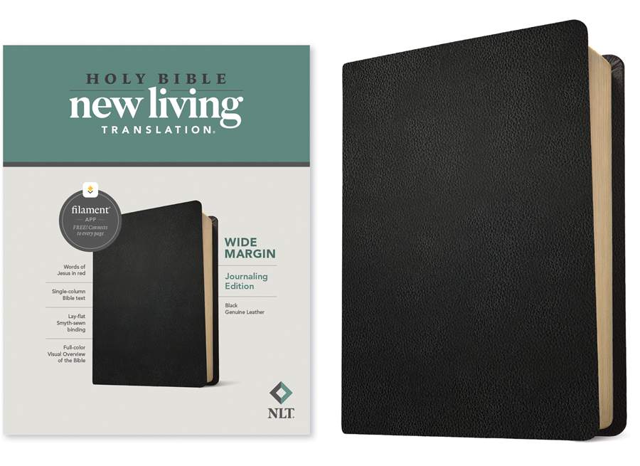 NLT Wide Margin Bible, Filament Enabled Edition, Black - Re-vived