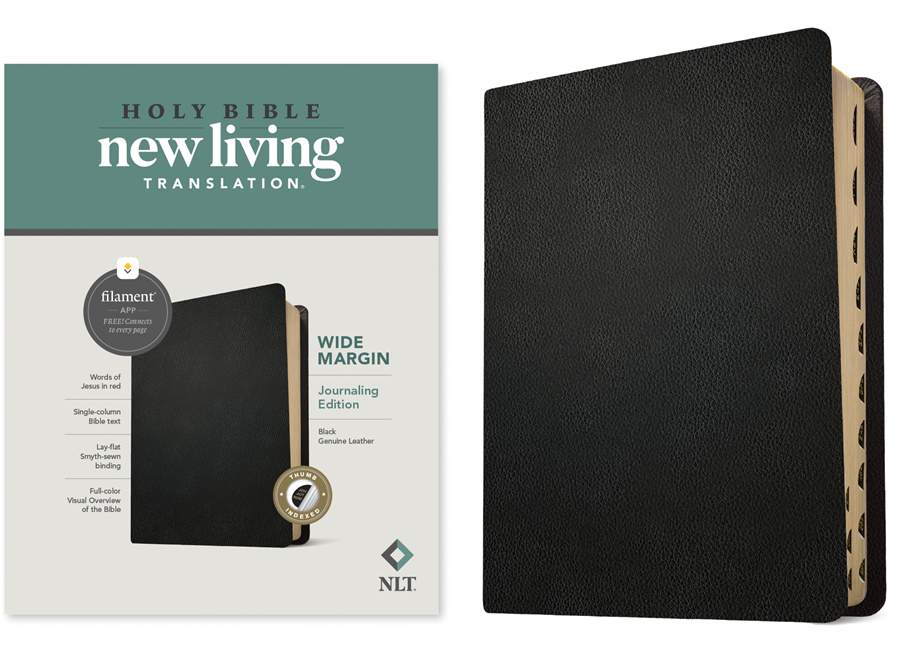 NLT Wide Margin Bible, Filament Enabled Edition, Black - Re-vived