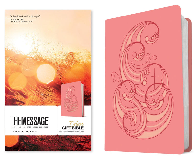 Message Deluxe Gift Bible, Pink and Gold Waves