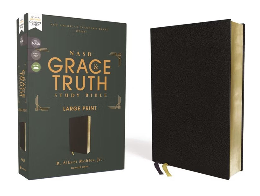 NASB Grace and Truth Study Bible, Large Print, Black - Re-vived