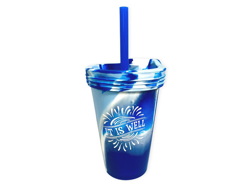 Cup Silicone It Is Well Blue 16oz - Re-vived
