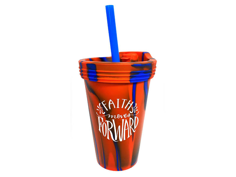 Cup Silicone Faith Forward Red 16oz