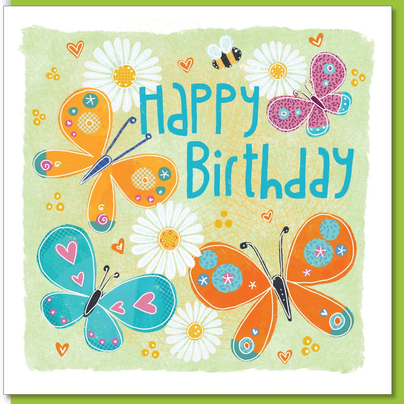 Birthday Butterflies & Bee Greetings Card