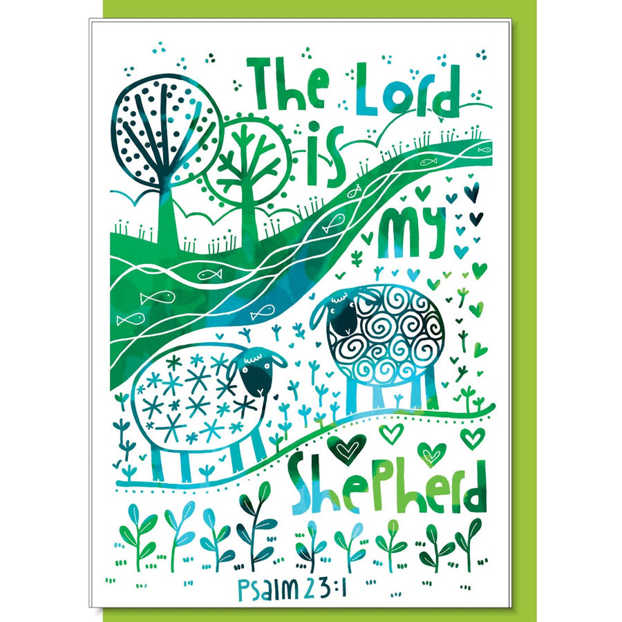 The Lord is My Shepherd Greetings Card - Re-vived