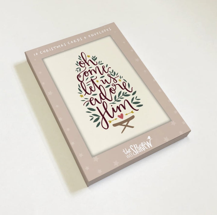 Oh Come Let Us Adore Him Christmas Cards (10 Pack) - Re-vived