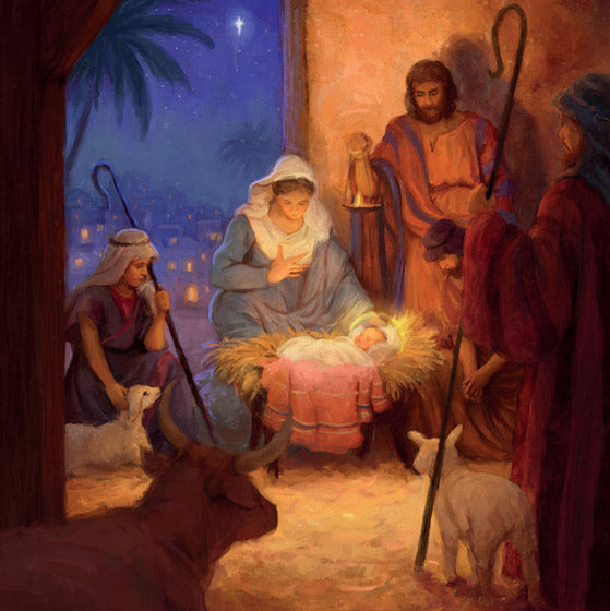Compassion Charity Christmas Cards: Around/Manger (Pack of 10)