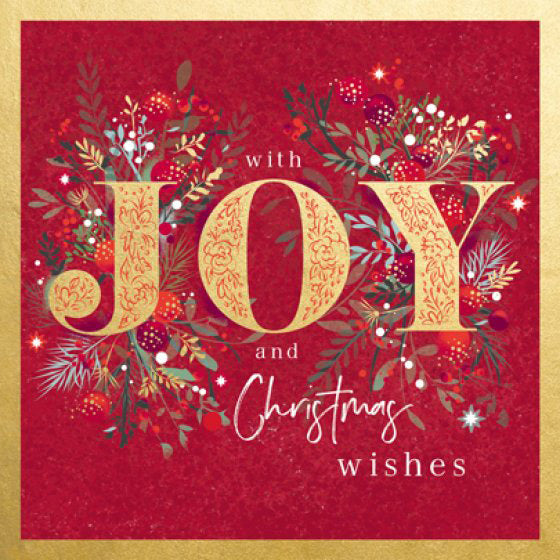 Christmas Cards: Foil Joy Design (Pack of 4)
