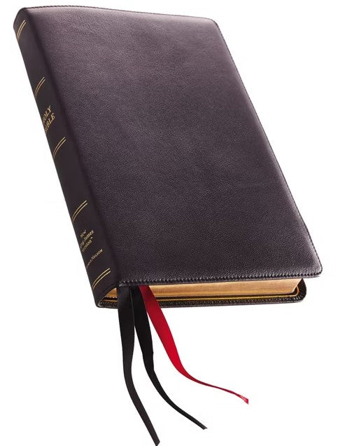 NKJV Thinline Reference Bible, Large Print, Black Goatskin - Re-vived