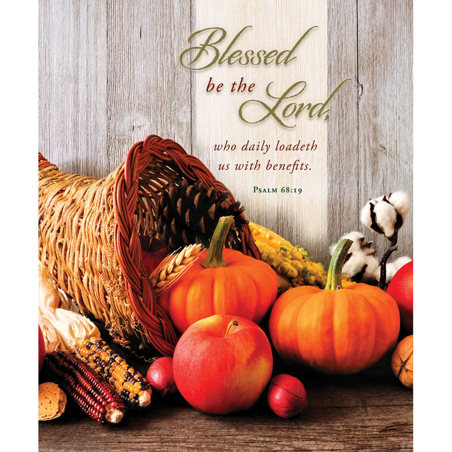 Blessed Be the Lord Thanksgiving Large Bulletin Pack of 100 - Re-vived