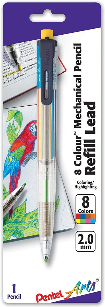 Pentel 8-Colour Mechanical Pencil (Blister Carded)