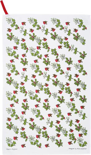 Christmas Holly & Ivy Tea Towel - Re-vived