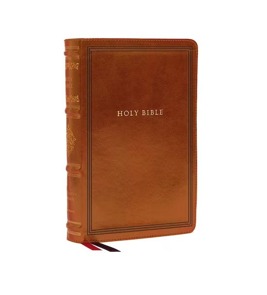 KJV Wide-Margin Referebce Bible, Brown, Red Letter - Re-vived