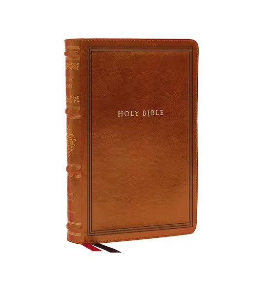 KJV Wide-Margin Referebce Bible, Brown, Red Letter