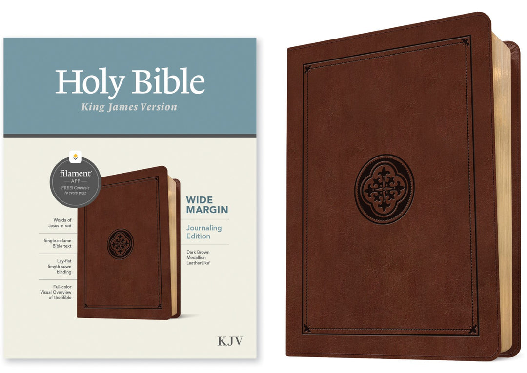 KJV Wide Margin Bible, Filament Edition, Dark Brown - Re-vived