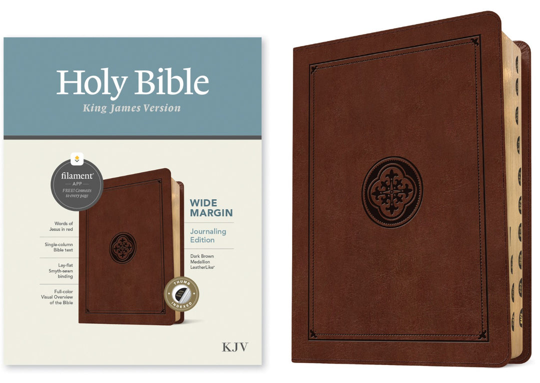 KJV Wide Margin Bible, Filament Edition, Dark Brown - Re-vived