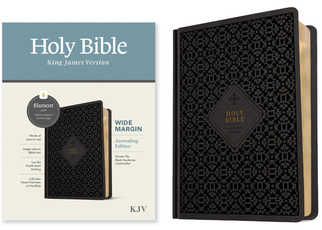 KJV Wide Margin Bible, Filament Enabled Edition, Black Tile - Re-vived