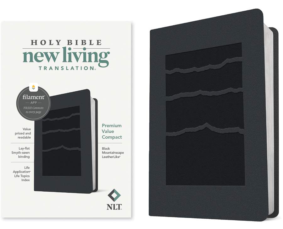 NLT Premium Value Compact Bible, Filament Edition, Black - Re-vived