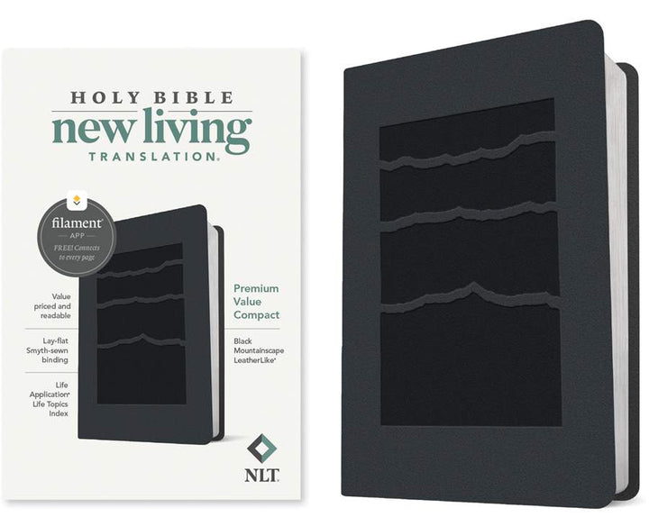 NLT Premium Value Compact Bible, Filament Edition, Black - Re-vived