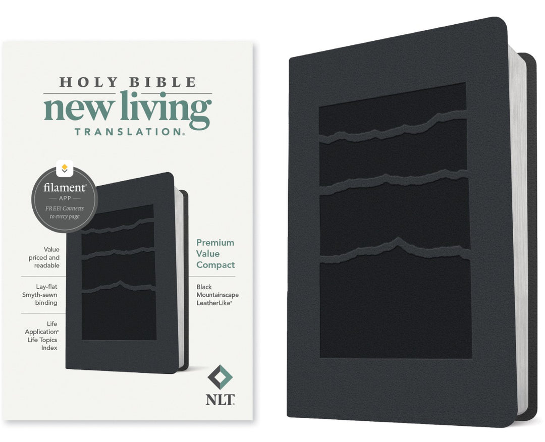 NLT Premium Value Compact Bible, Filament Edition, Black - Re-vived
