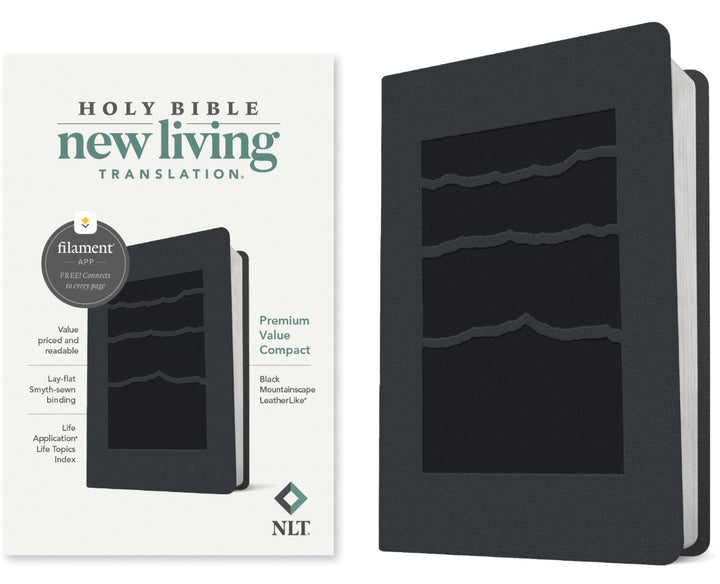 NLT Premium Value Compact Bible, Filament Edition, Black - Re-vived