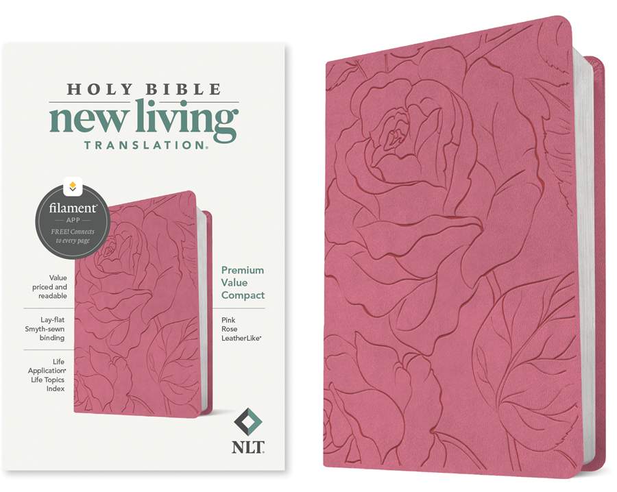 NLT Premium Value Compact Bible, Filament Edition, Pink - Re-vived