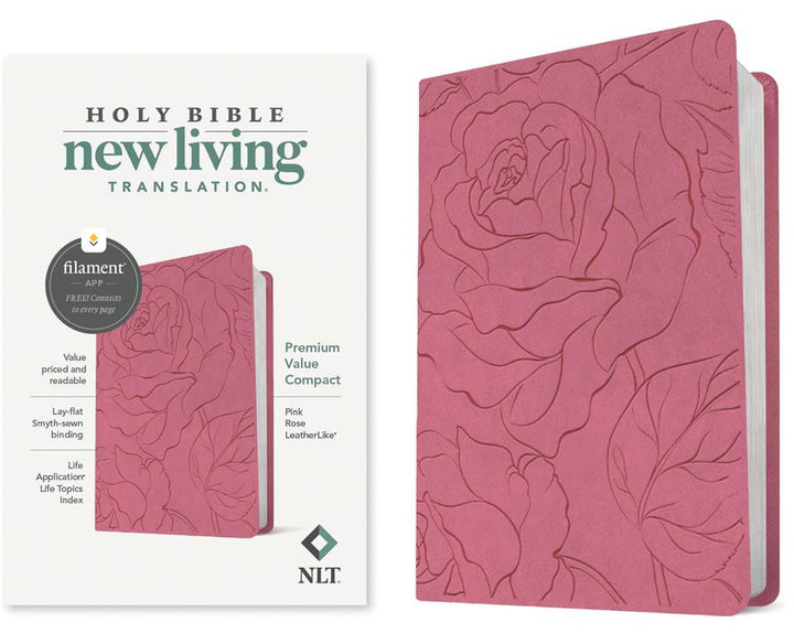 NLT Premium Value Compact Bible, Filament Edition, Pink - Re-vived