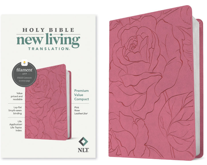 NLT Premium Value Compact Bible, Filament Edition, Pink - Re-vived