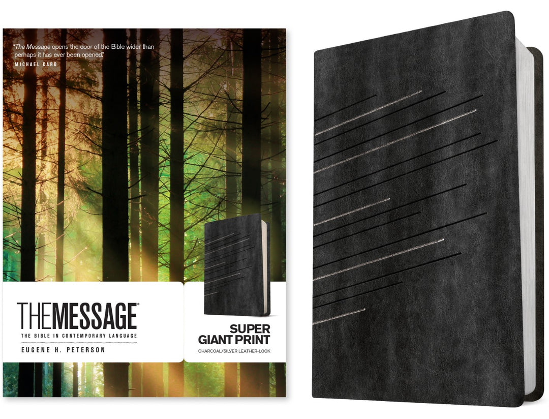 The Message Super Giant Print, Charcoal/Silver - Re-vived