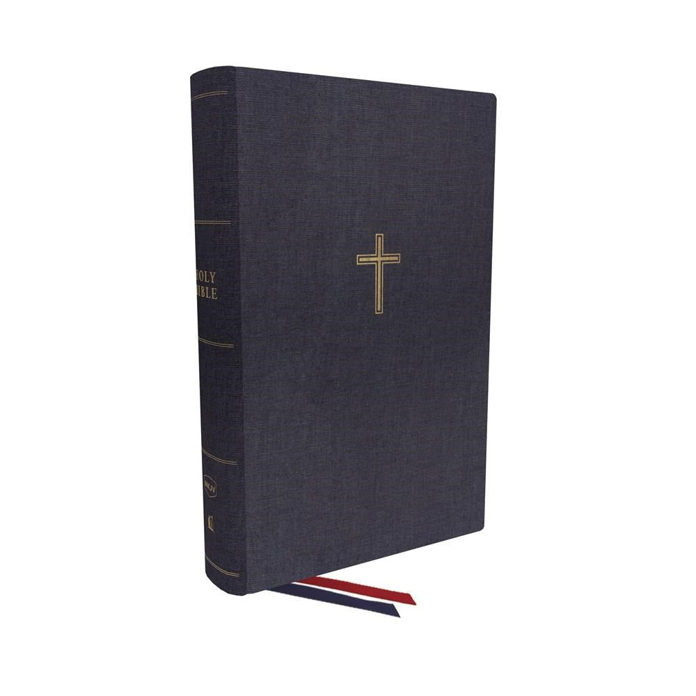 NKJV Single-Column Wide Margin Reference Bible, Blue - Re-vived